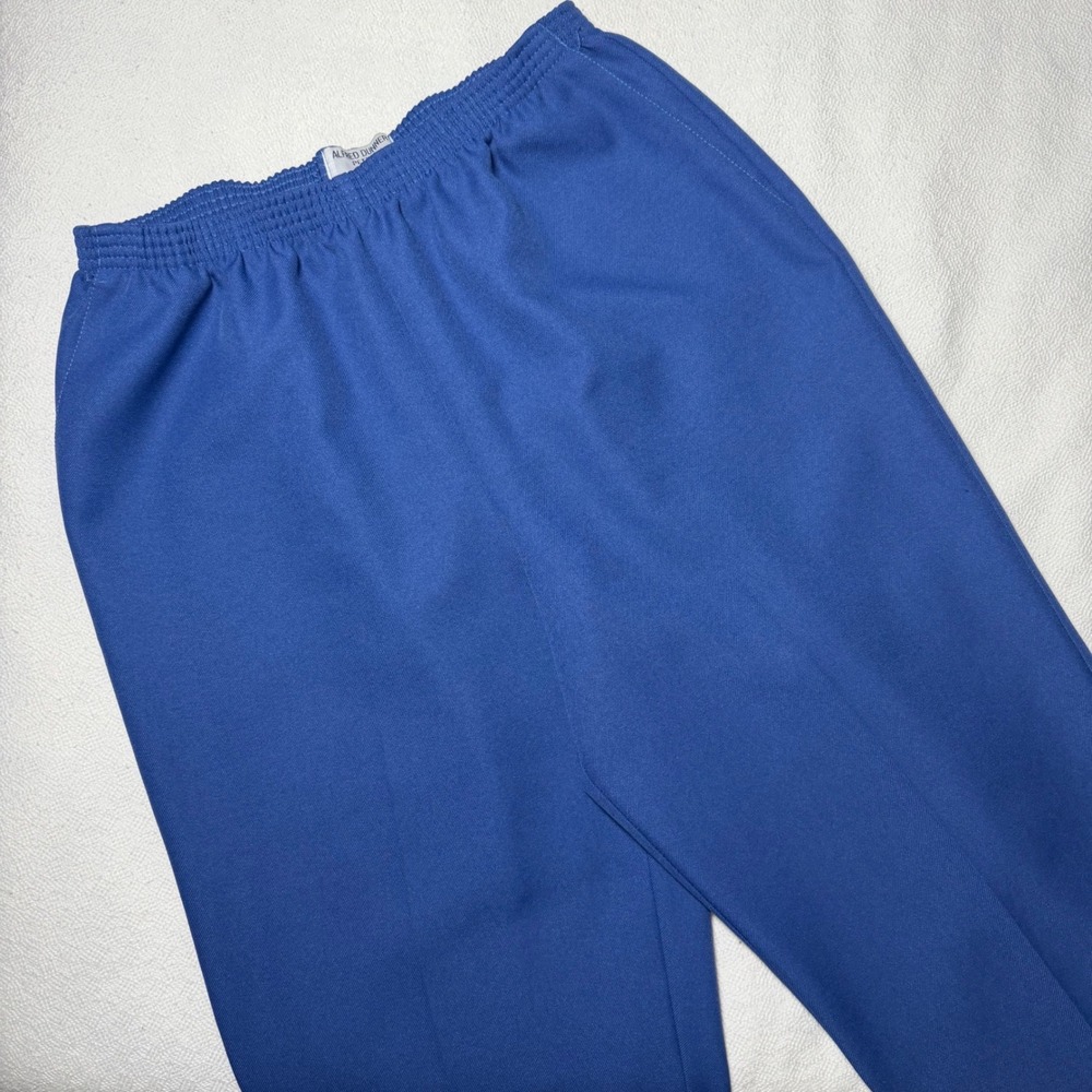 Alfred Dunner Petite 14P Royal Blue Elastic Waist Straight Leg Pants Made in USA